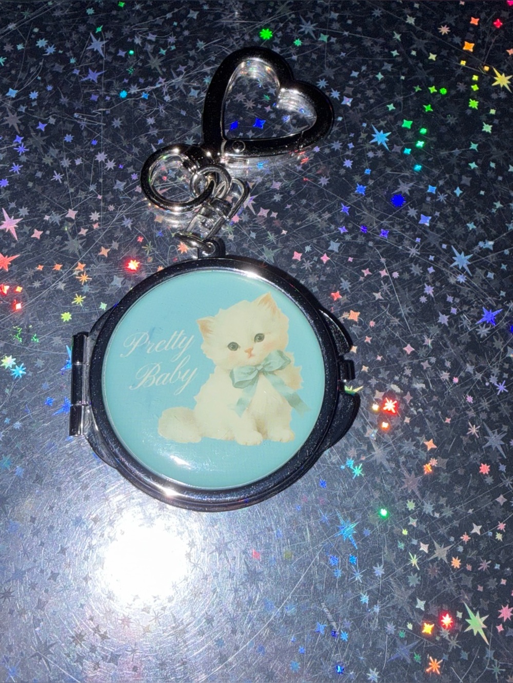Urban Outfitters Mirror Keychain/UO Mini Icon Pocket Mirror Kitten Keychain